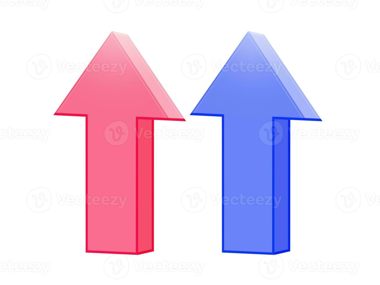 The digital blue arrow pointing up shows the feeling of increase, growth, motivation, hope, and more positive meaning. photo