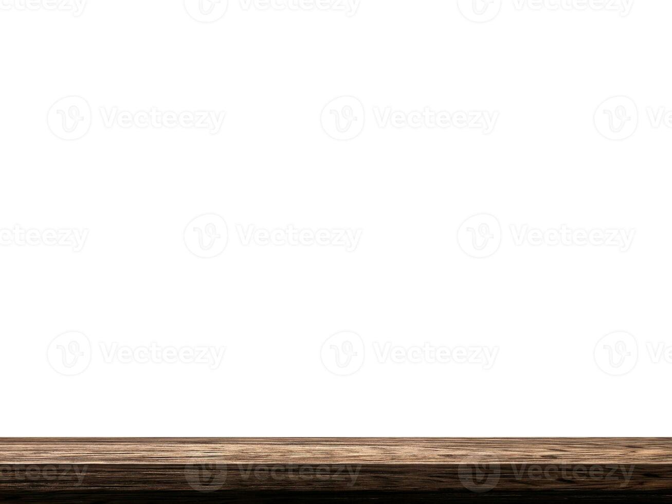 empty wooden table front view isolated on white background photo