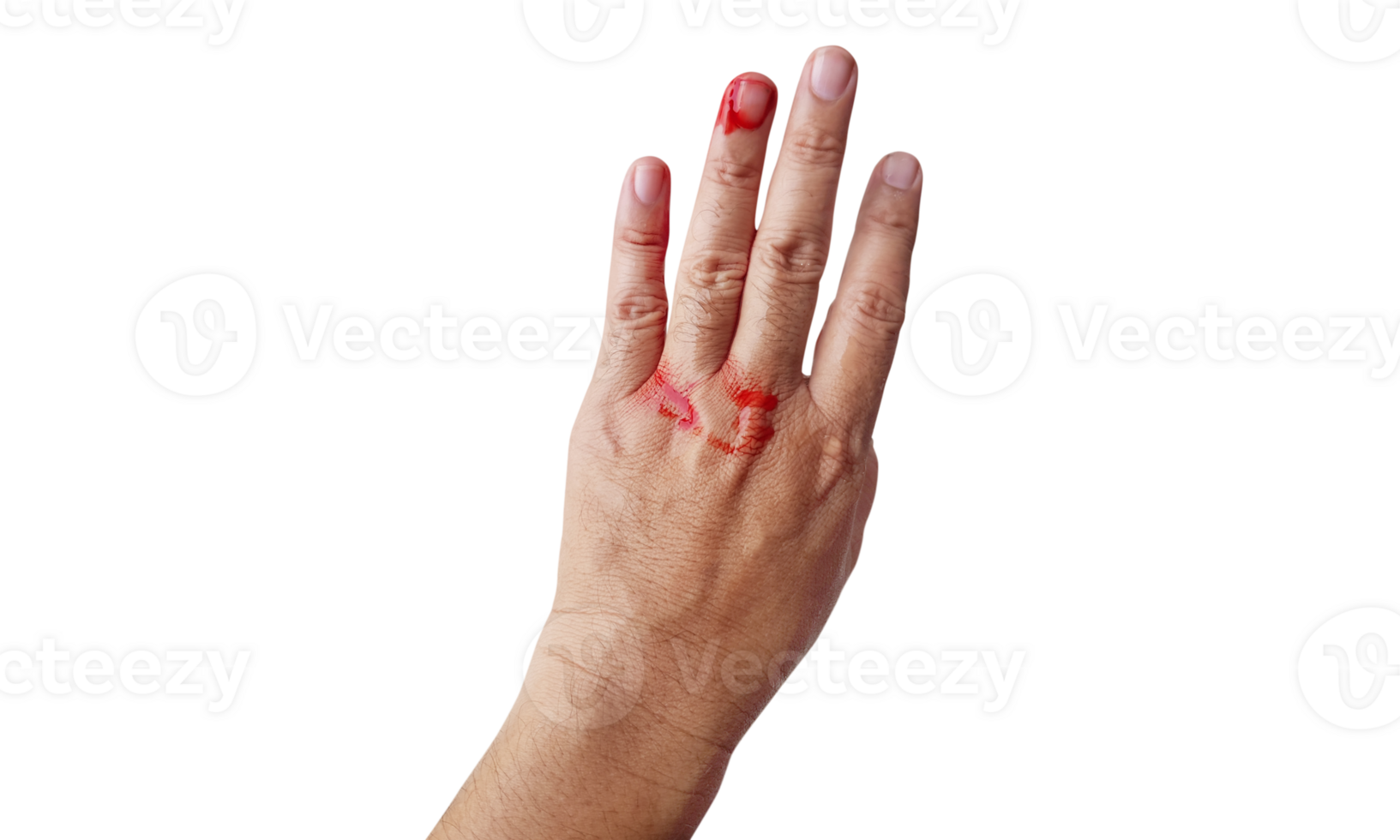 Bloody male hand isolated PNG transparent