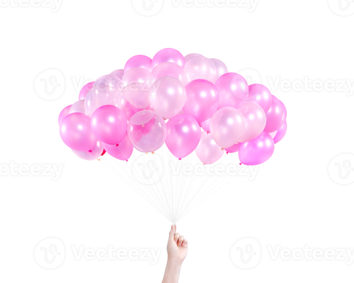 Female hand with colorful balloons PNG transparent 26797982 PNG