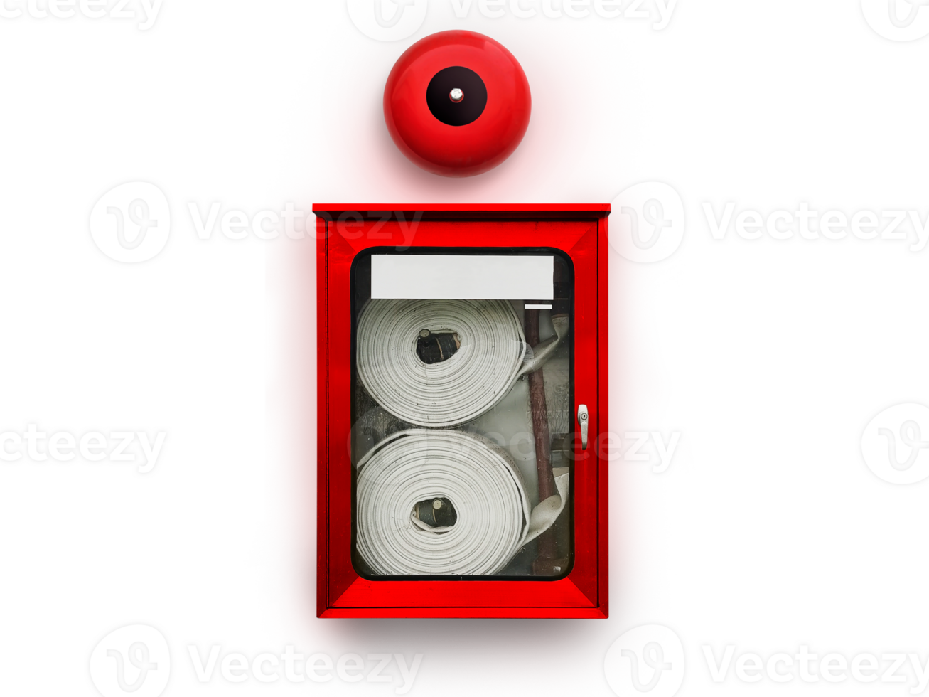 Fire hose cabinet with alarm in office building to prepare fire protection PNG transparent