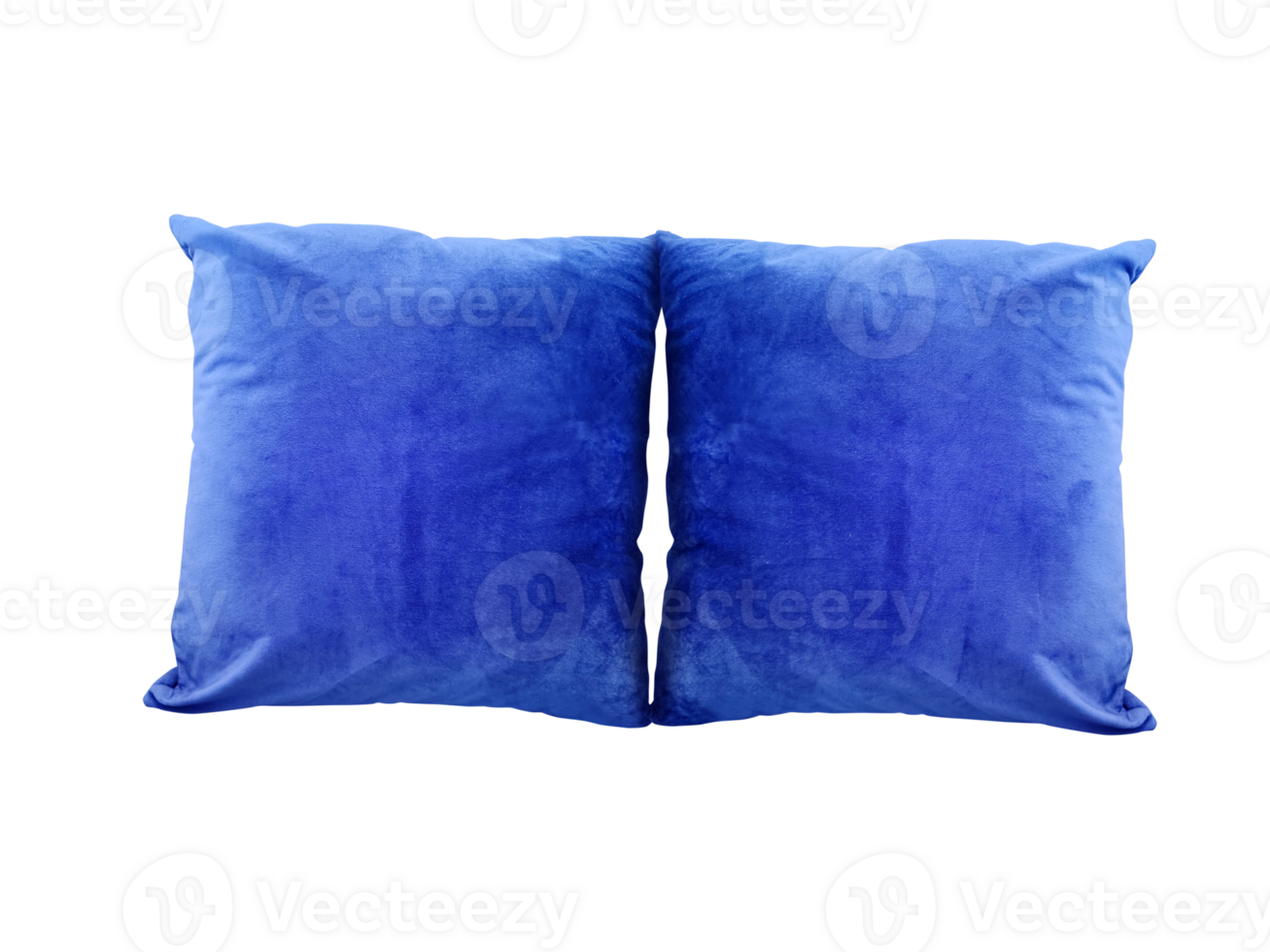 Blue velvet cushion set for living room decoration PNG transparent