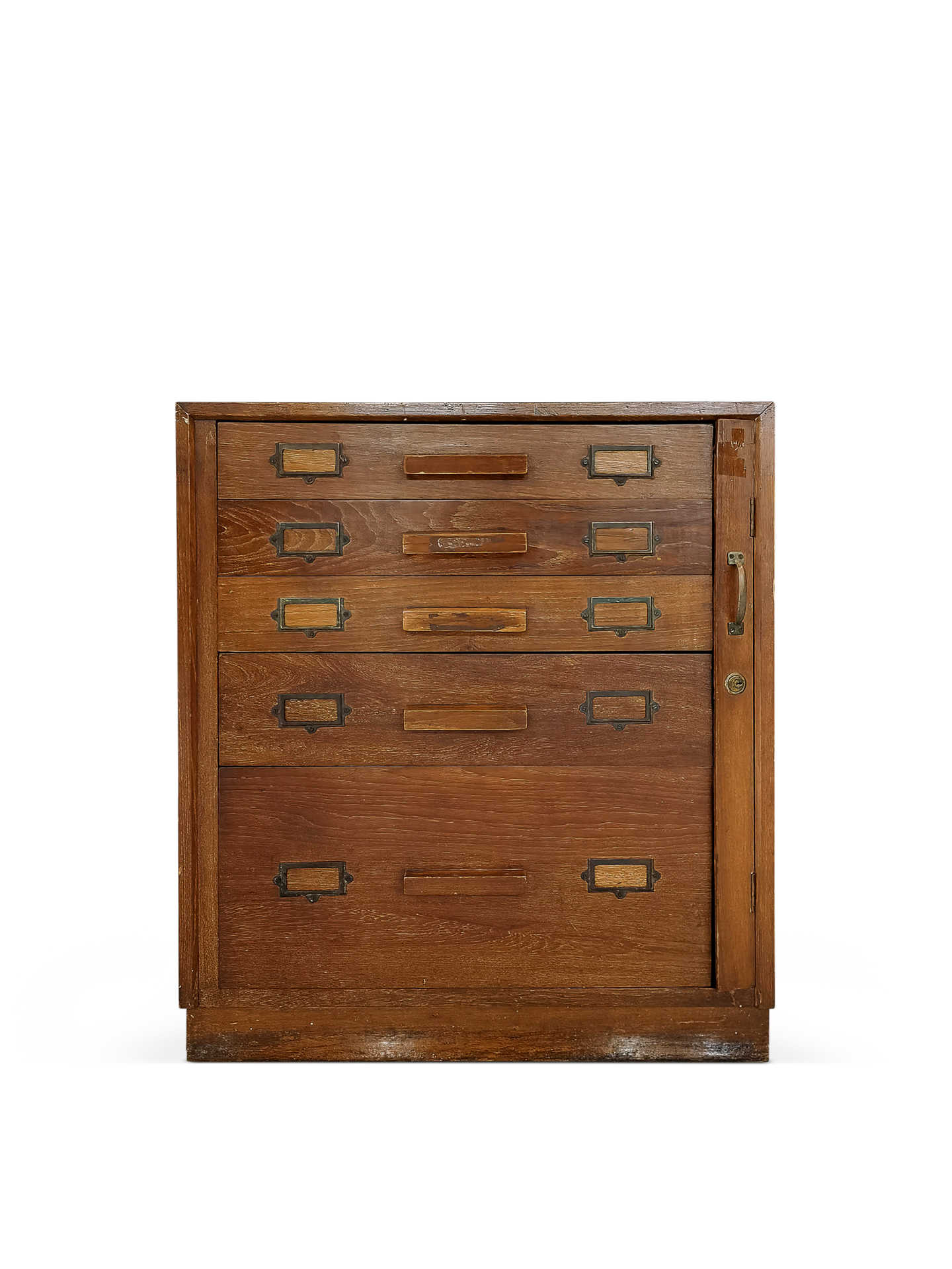 old wooden cabinet with drawers in layers isolated PNG transparent