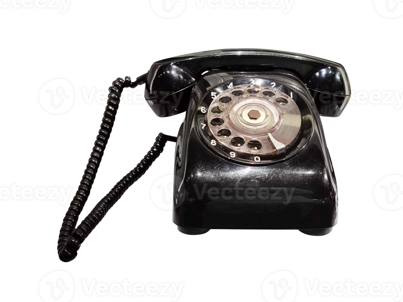 old desk phone front view isolated PNG transparent