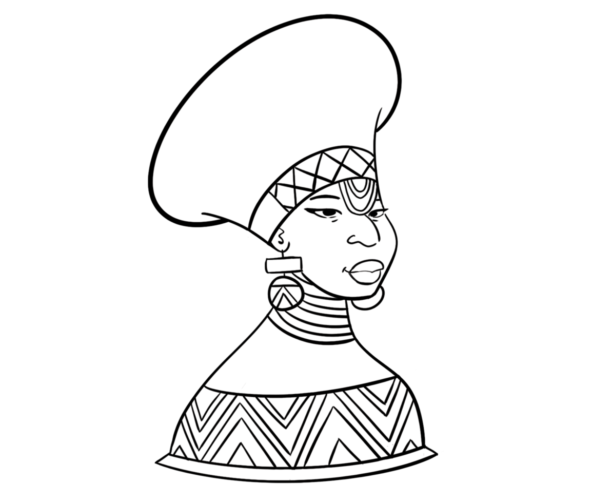 africano mujer reina conjunto ilustración png