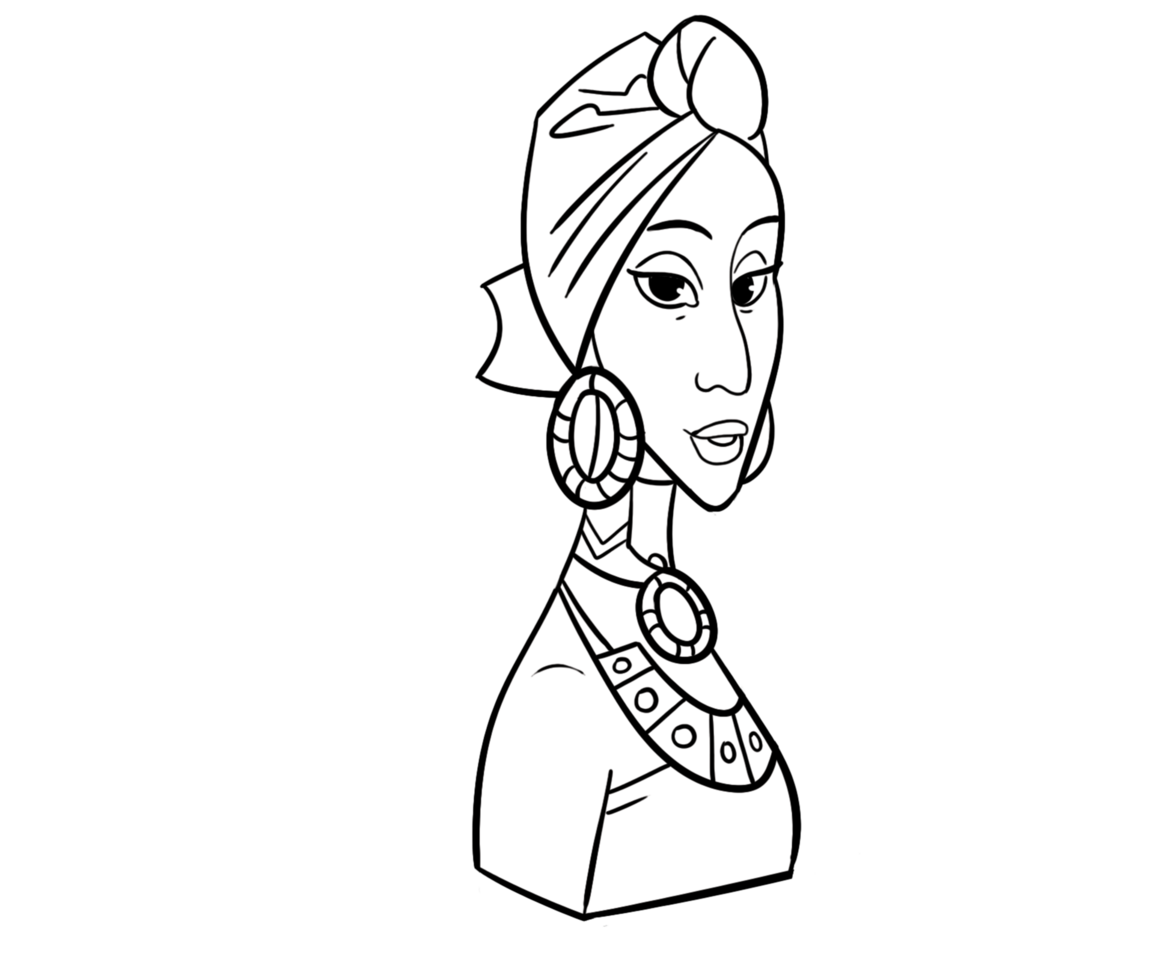 african woman queen set illustration png