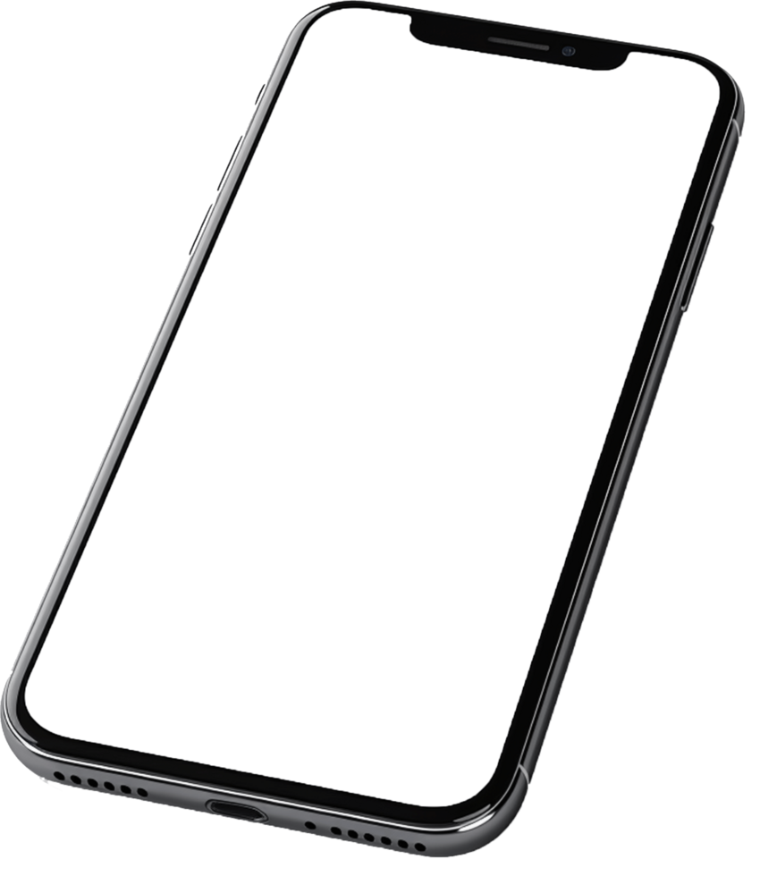 Smartphone mockup with blank screen AI generated png