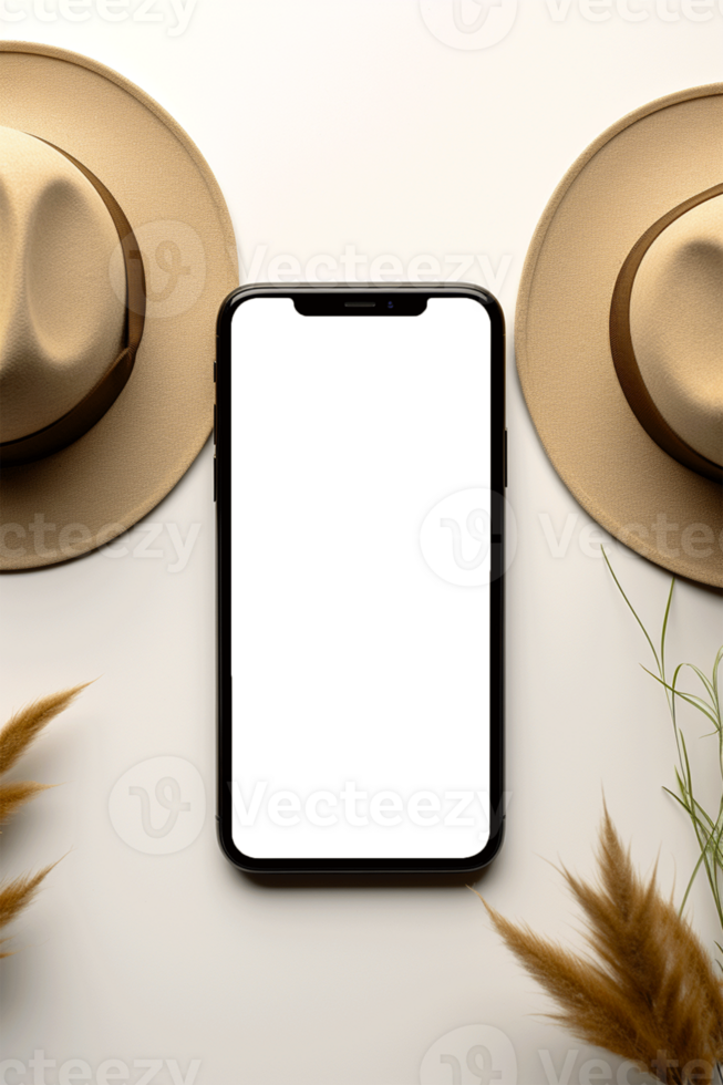 smartphone met blanco scherm ai gegenereerd png