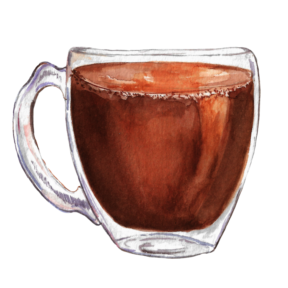 Watercolor coffee making equipment, coffee mug 26798391 PNG