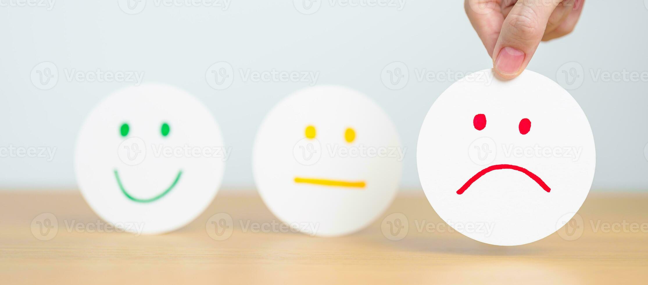Emotion face paper, Mental health Assessment, Psychology, Health Wellness, Feedback, Customer Review, Experience, Satisfaction Survey, Opinion, Evaluation and World Mental Health day photo