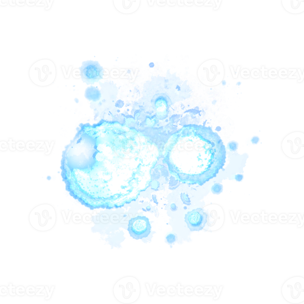 Abstract sky blue watercolor liquid ink splashes hand drawn 26799029 PNG