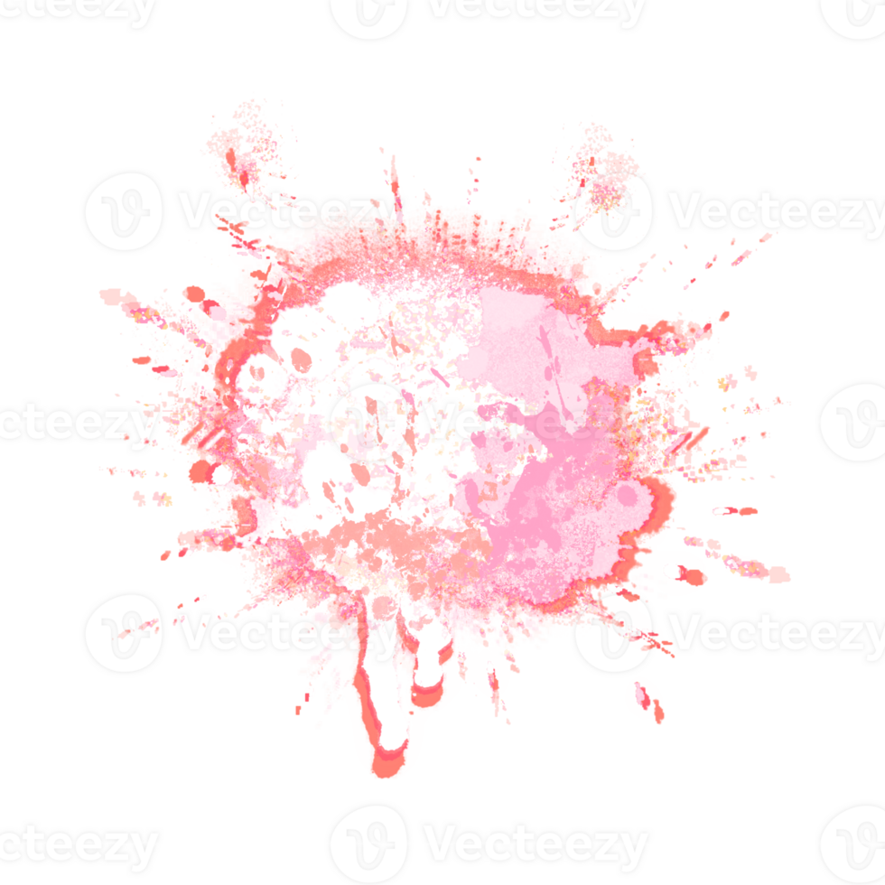 Abstract red watercolor liquid ink splashes hand drawn png