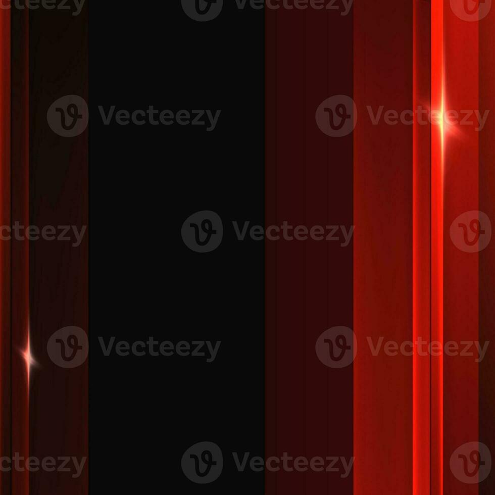 Red flares and light lines on black abstract background photo