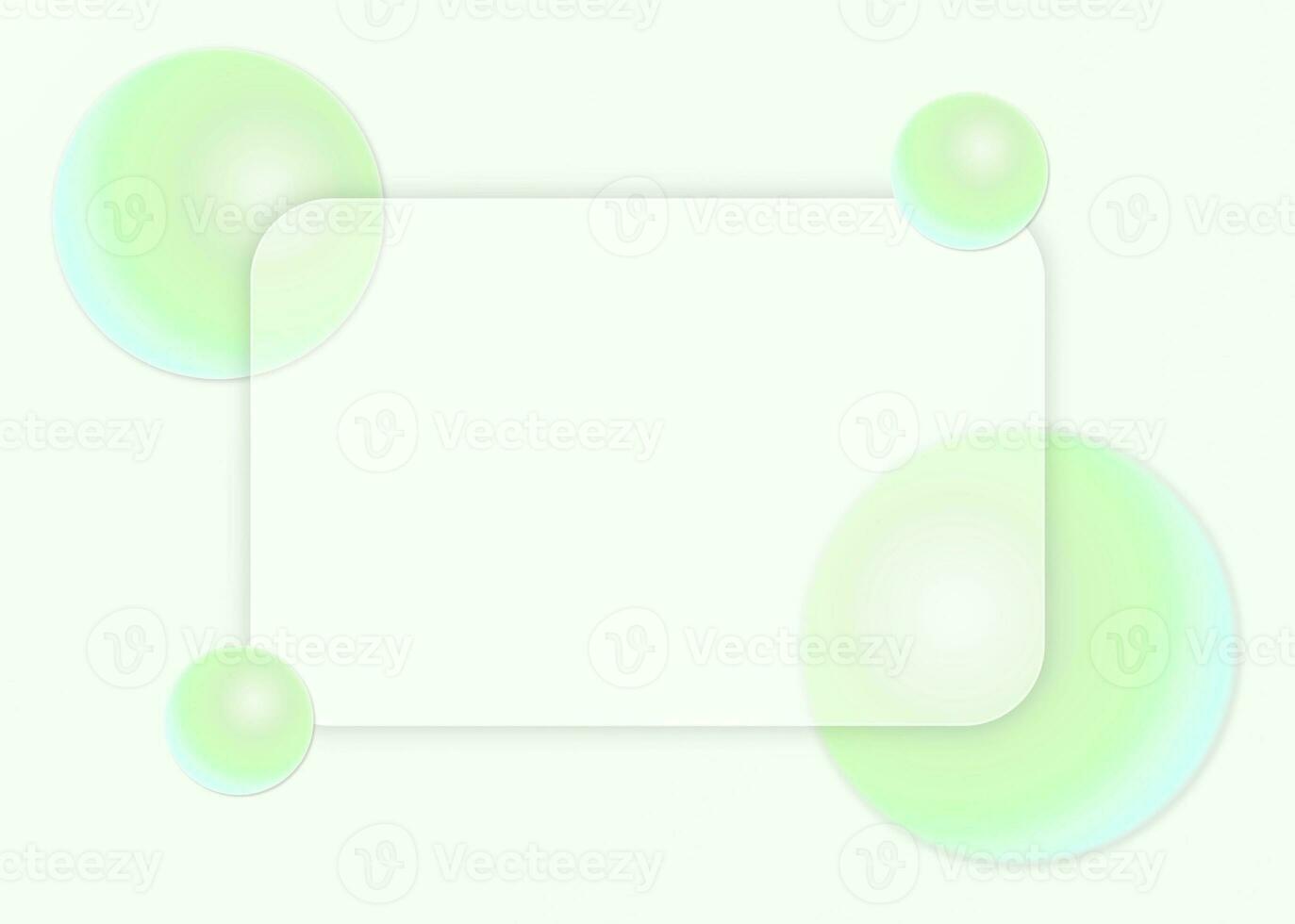 Green glass morphism and sphere pastel colors business abstract background photo