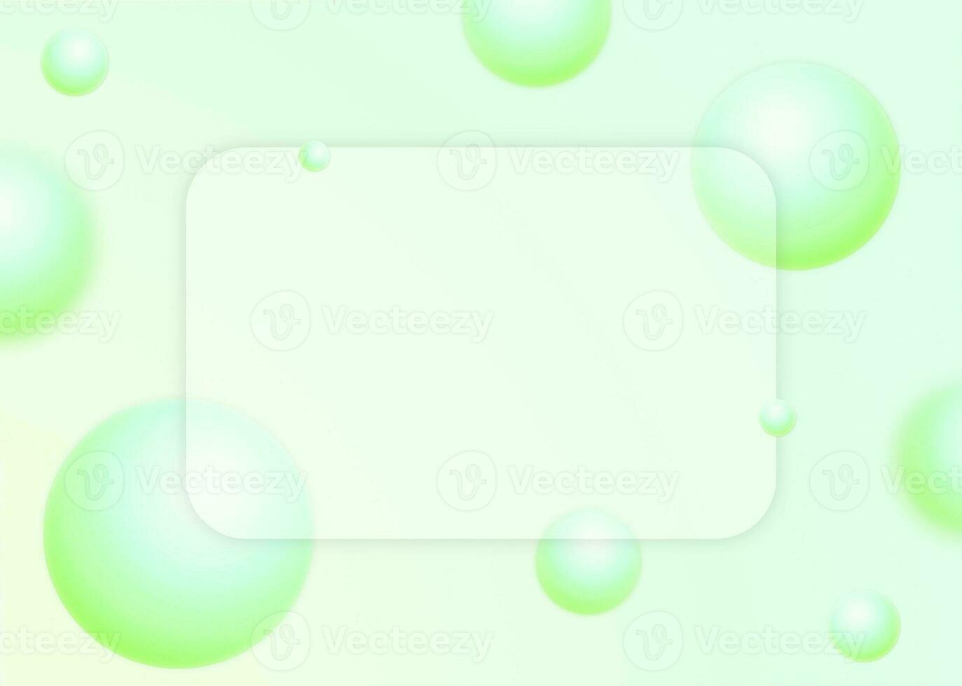 Green glass morphism and sphere pastel colors business abstract background photo