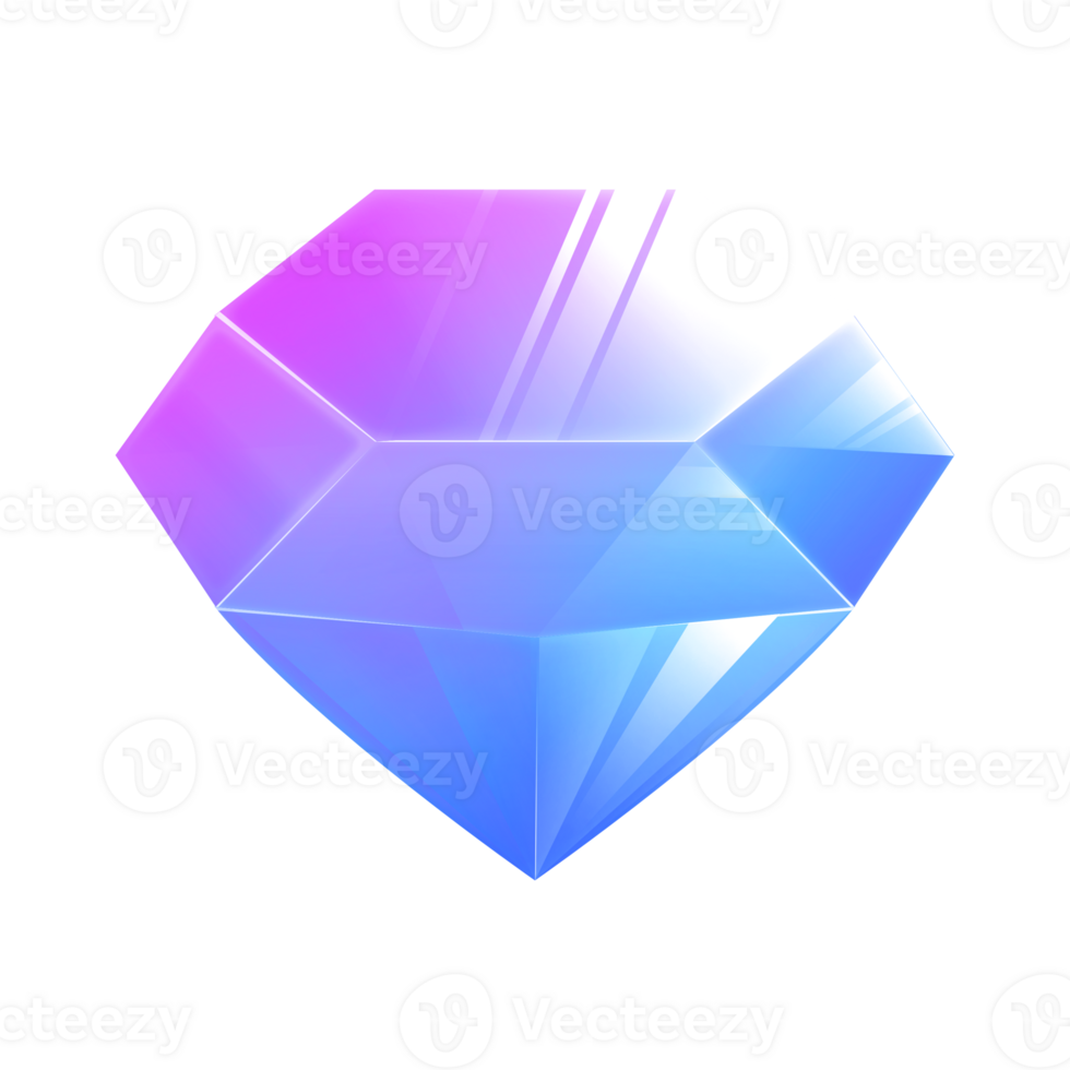 gradient blue purple diamond gemstone game asset bright and beautiful png