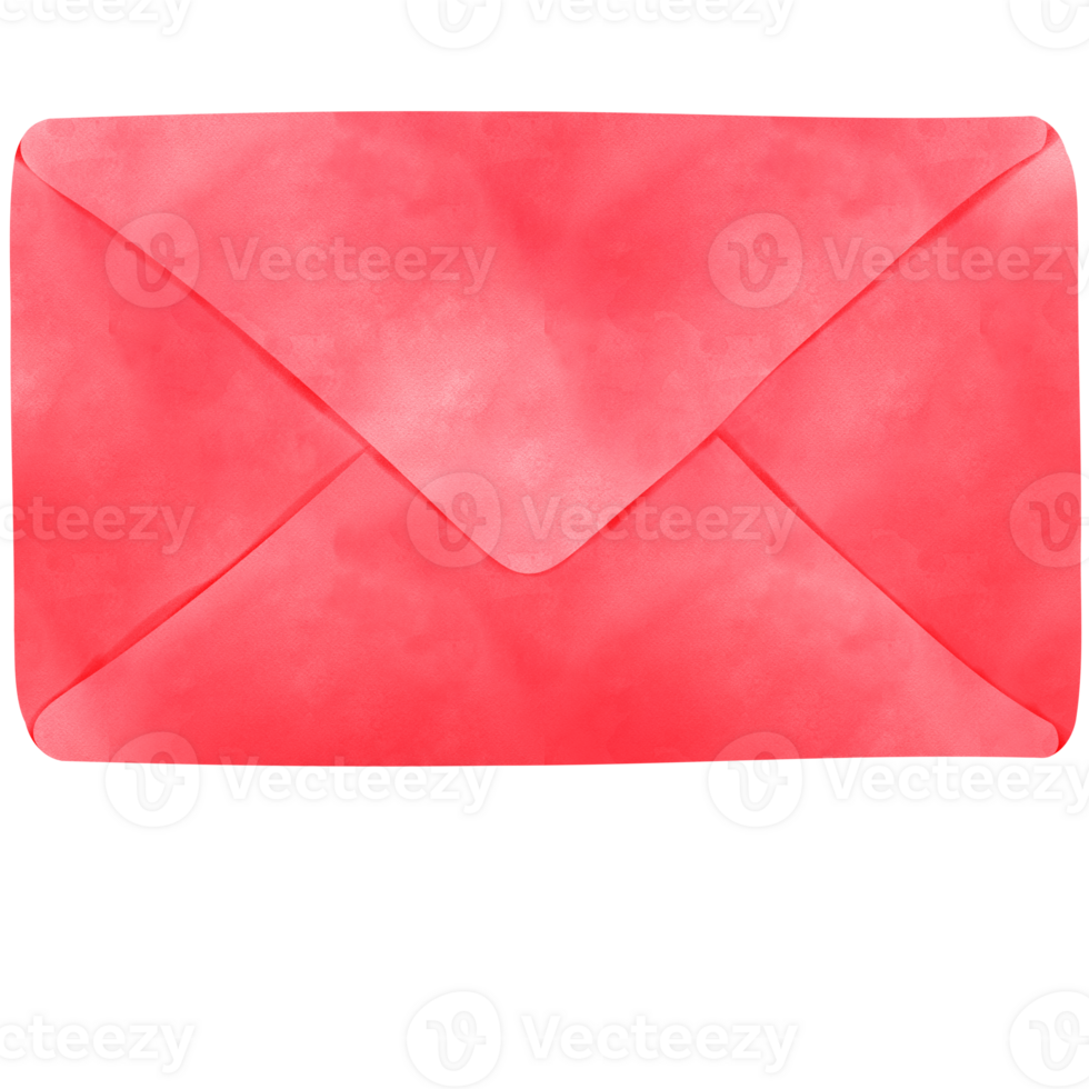 Drawing of red envelope isolated on transparent background for usage as an illustration and a decorative element png