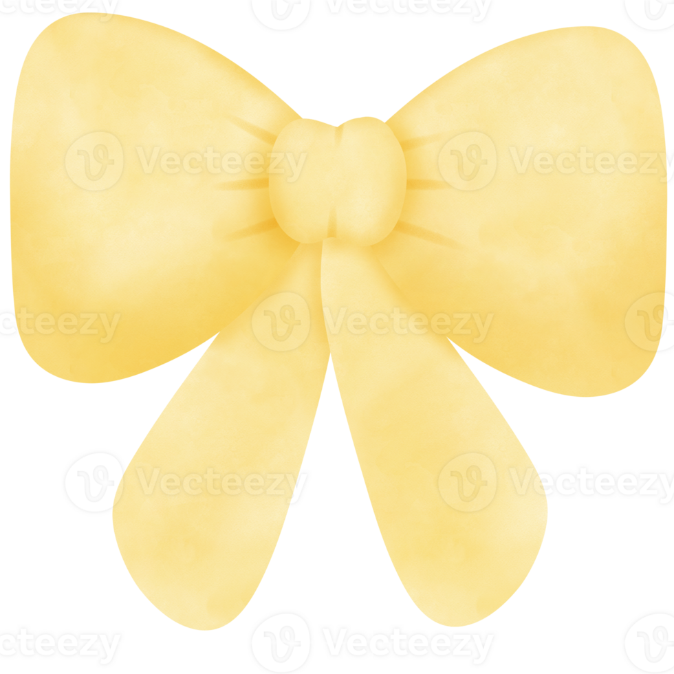 Drawing of yellow ribbon isolated on transparent background for usage as an illustration and a decorative element png