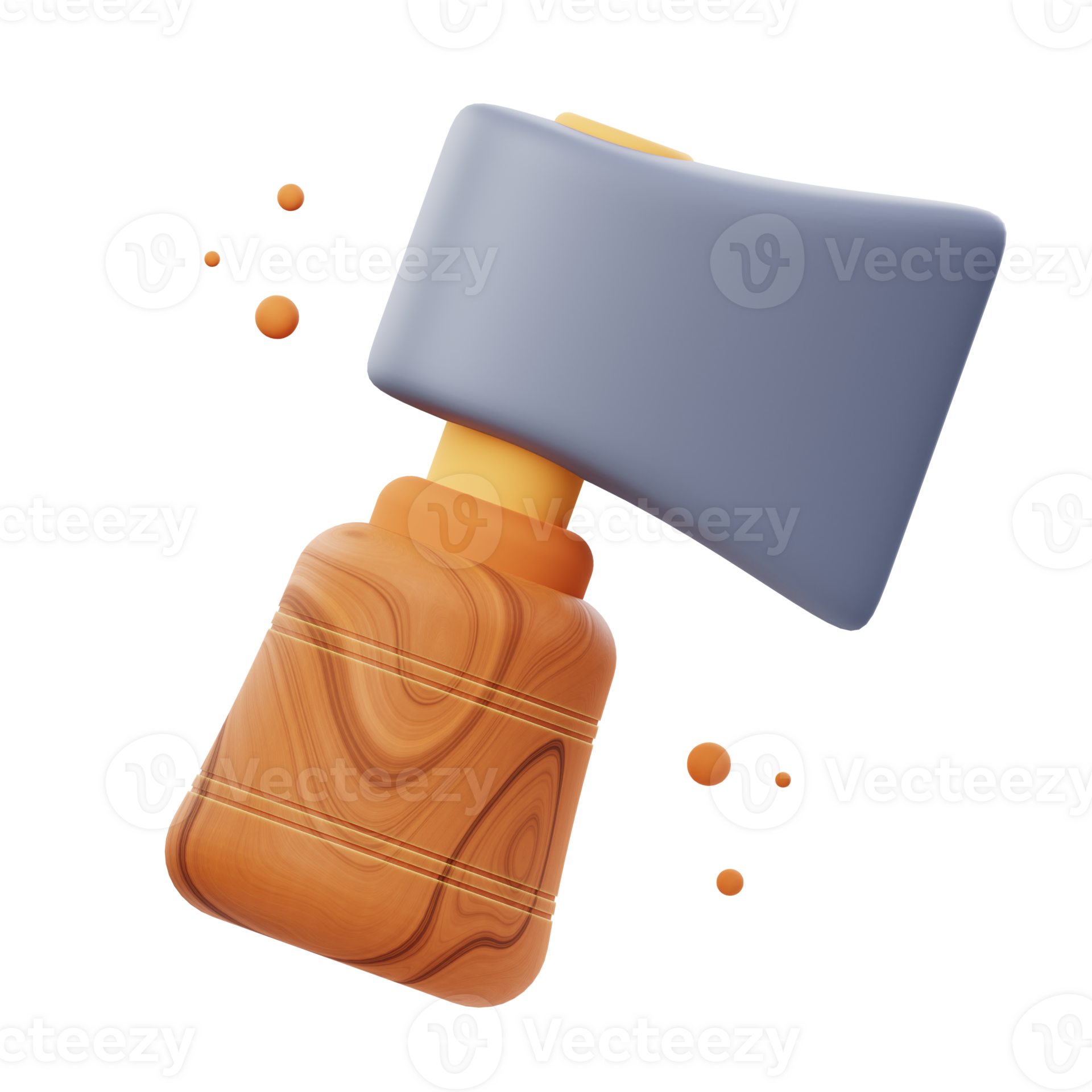 3D Axe Tool Illustration render of a realistic 3D axe icon design