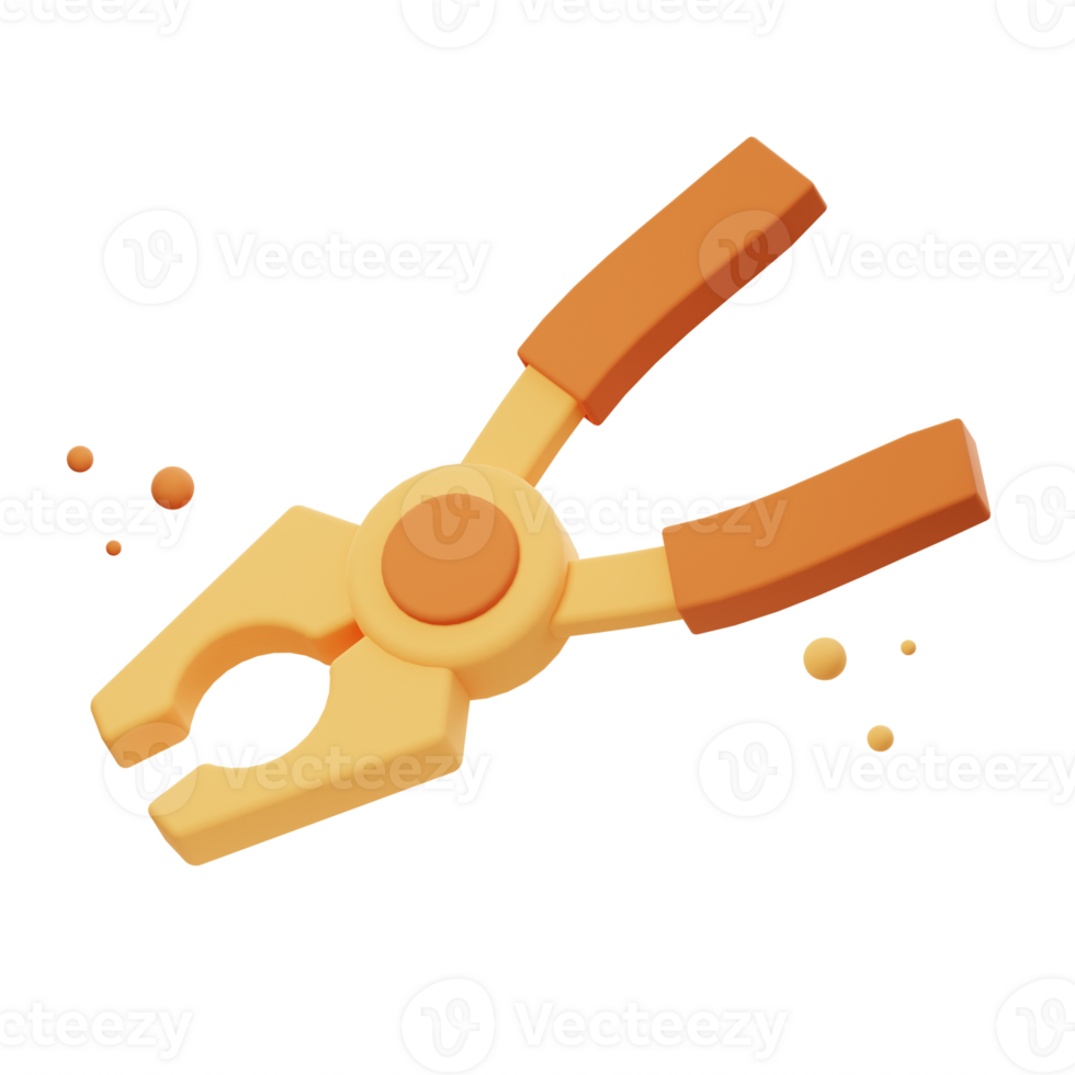 3D Illustration render of Pliers Tool icon designs. Perfect for DIY, repairs, crafting, and mechanical-themed projects to enhance your designs. png
