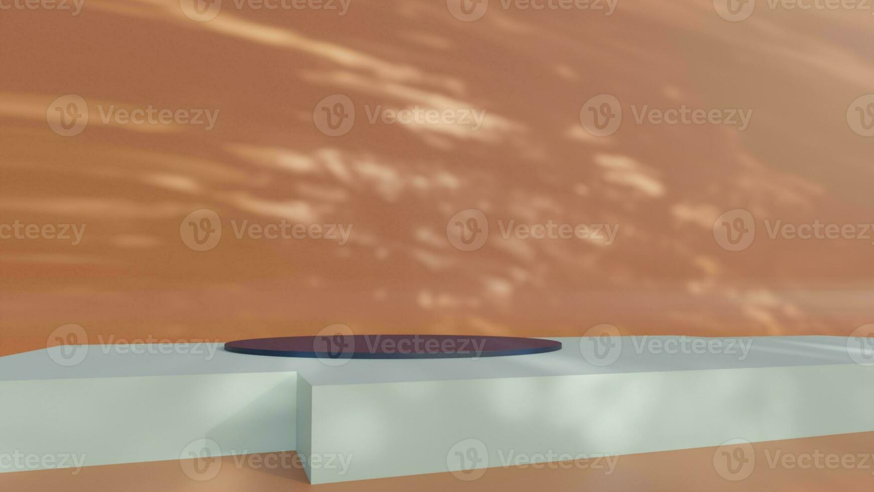 3d product display podium scene with the geometric platform. 3d cylinder stand podium. Commercial background. Geometric forms in modern minimal design. 3d rendering. photo