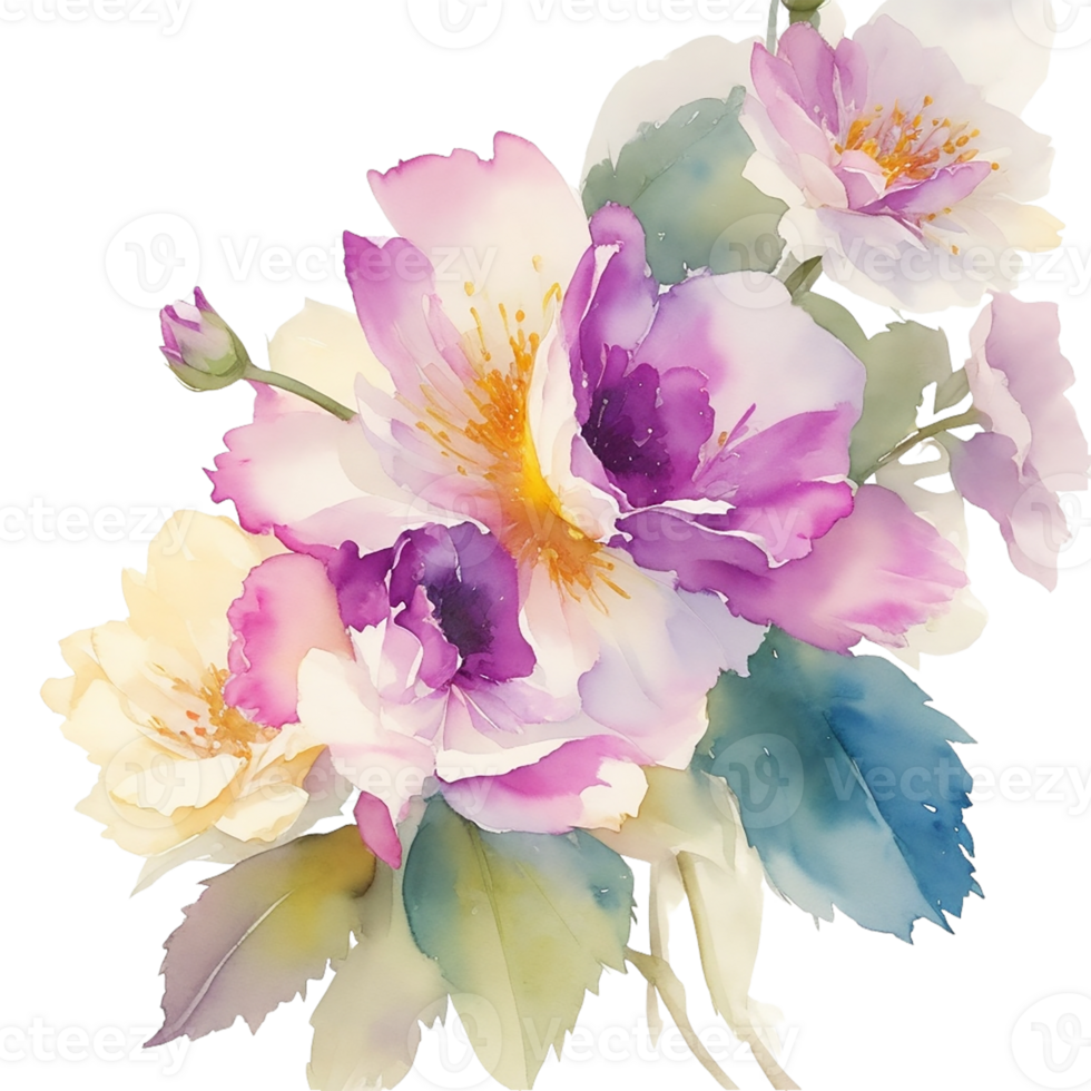 Ai Generated, Watercolor Flower, Watercolor Floral Design, Watercolor Clipart Flower, Watercolor png