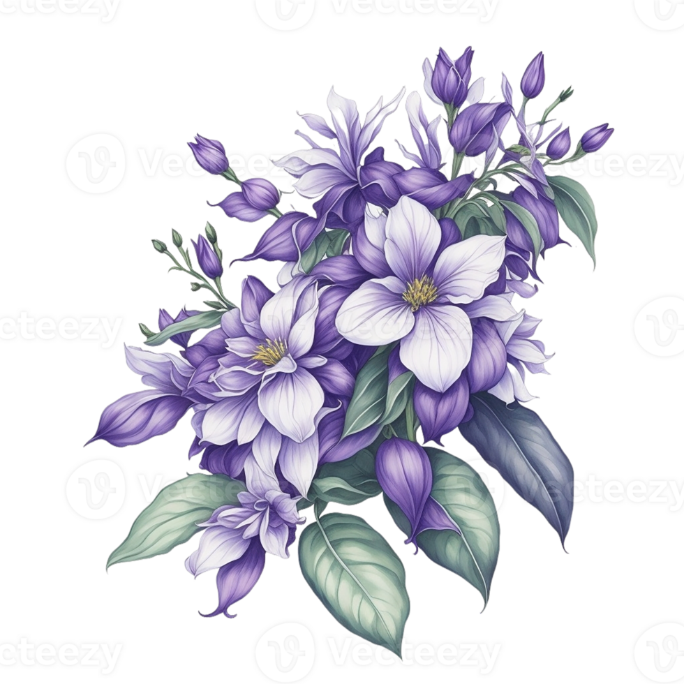 ai genererad, vattenfärg blomma, vattenfärg blommig design, vattenfärg ClipArt blomma, vattenfärg png