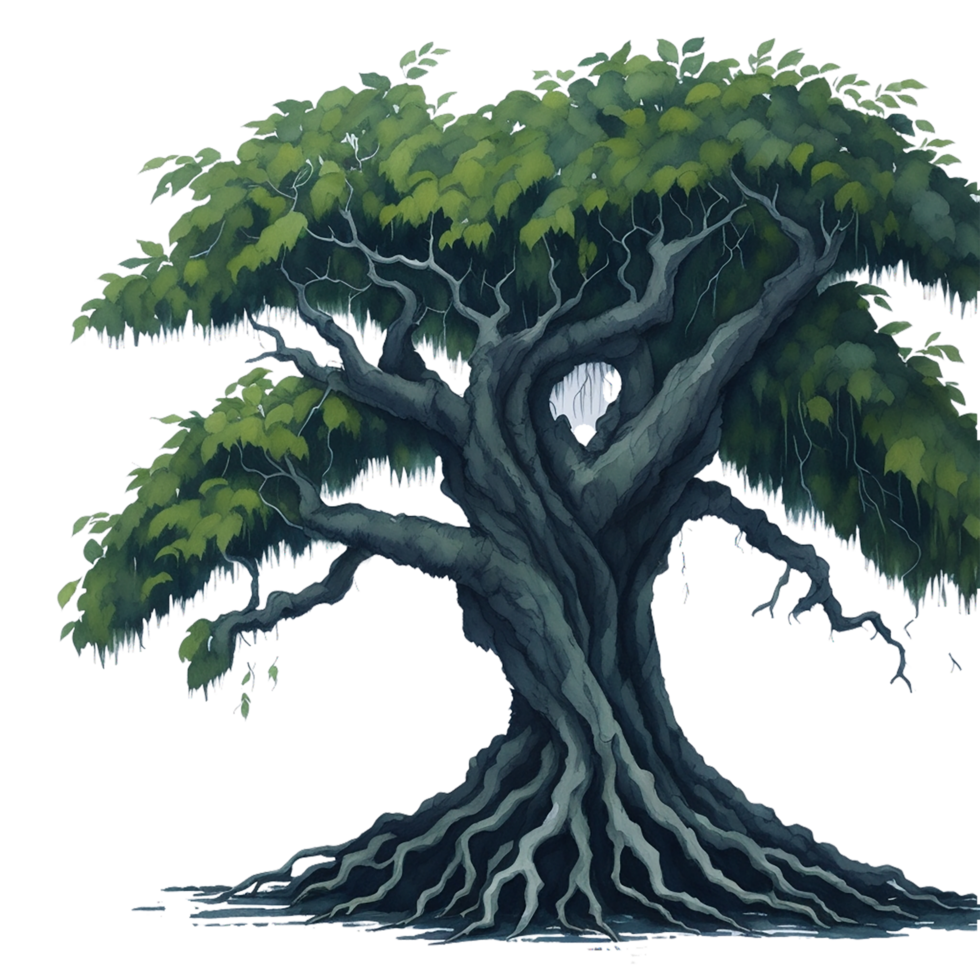 , Watercolor Tree, Watercolor, png
