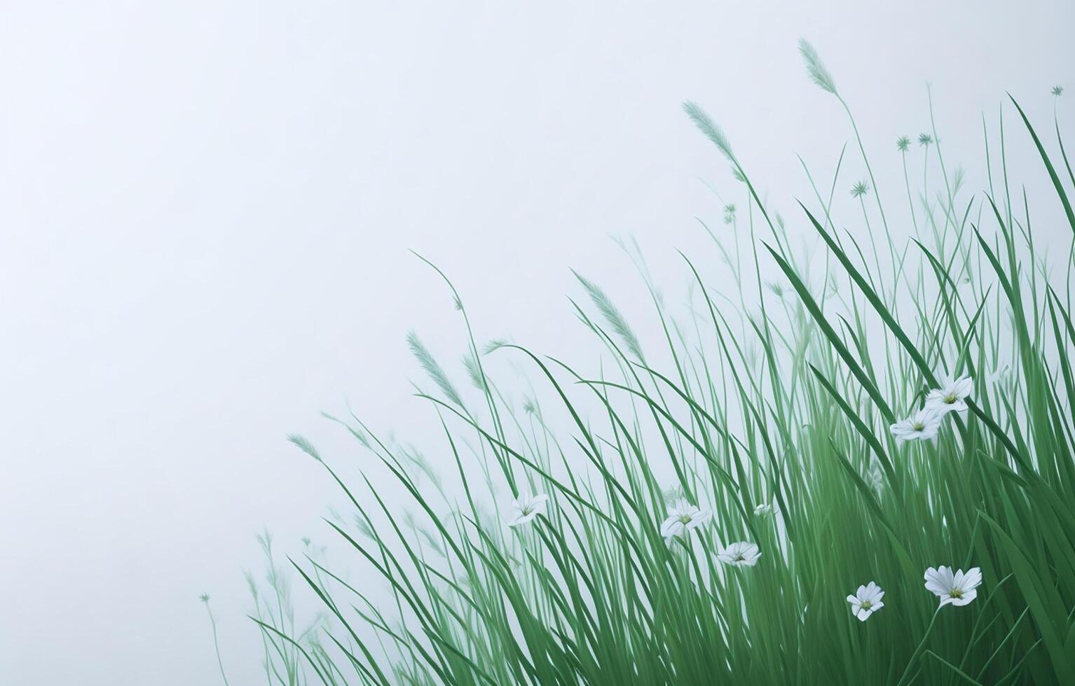 White and grass background, White background photo