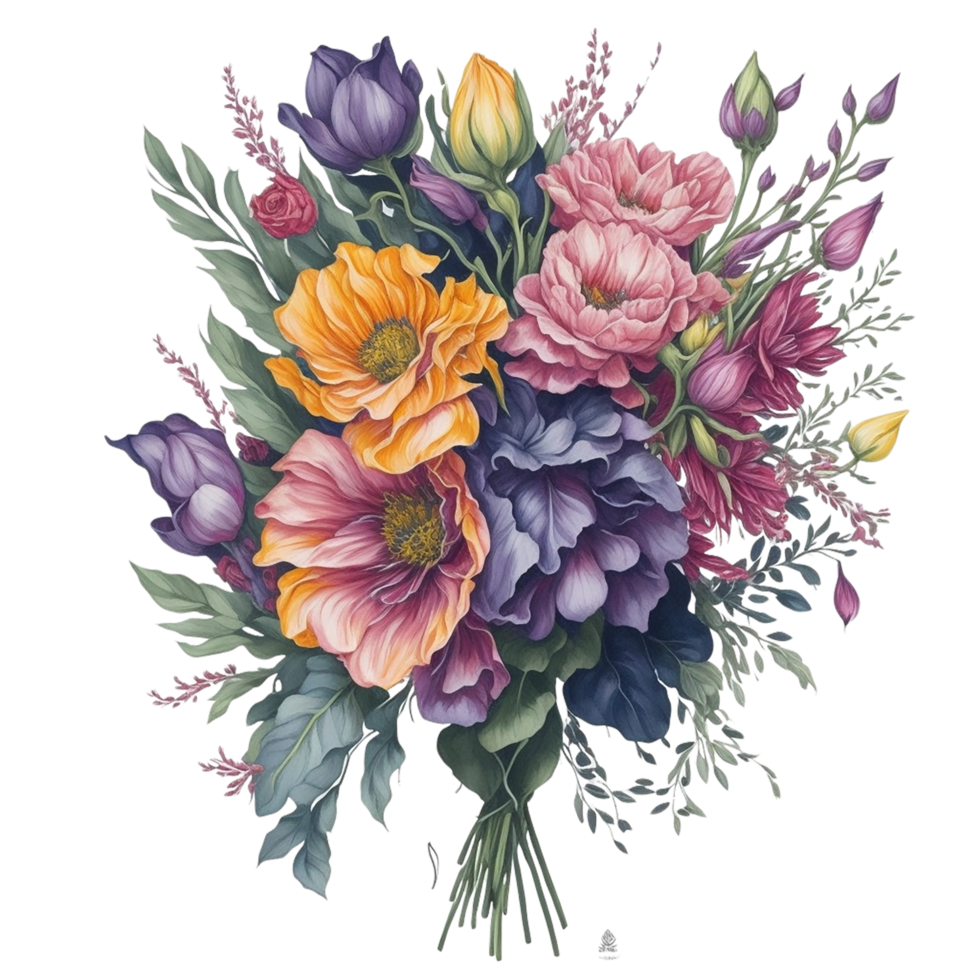 Bouquet de fleurs à l'aquarelle
