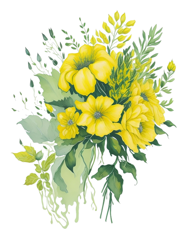 Watercolor Flower,Bouquet, watercolor bouquet Flower, wedding flower, Watercolor Floral Design, Botanical Flower, Watercolor Decoration, Ai Generated png
