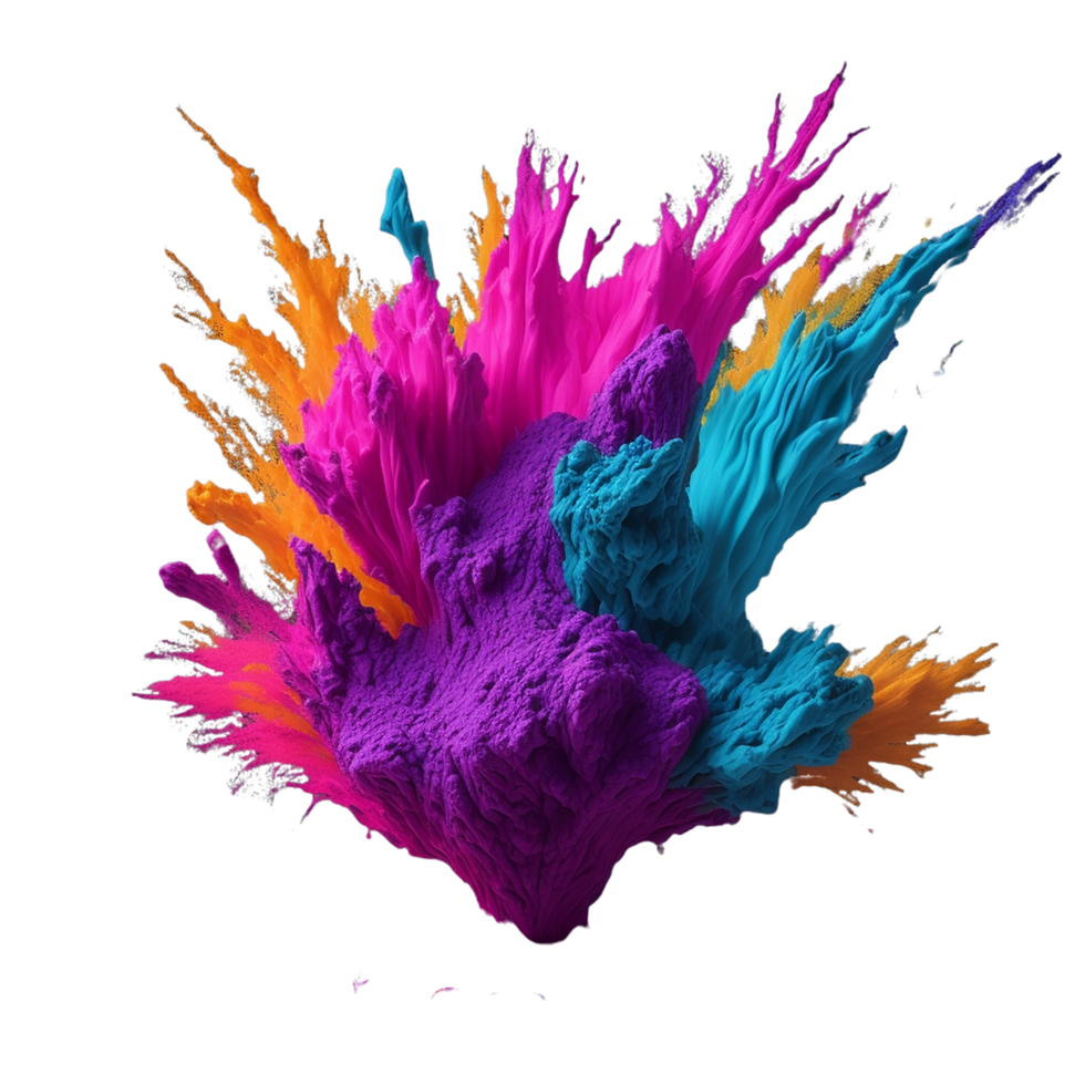Powder, Ink Powder in a bottle, Beautiful power, Bright Ink Powder Pigment Explosion Background Element, Ai Generated png