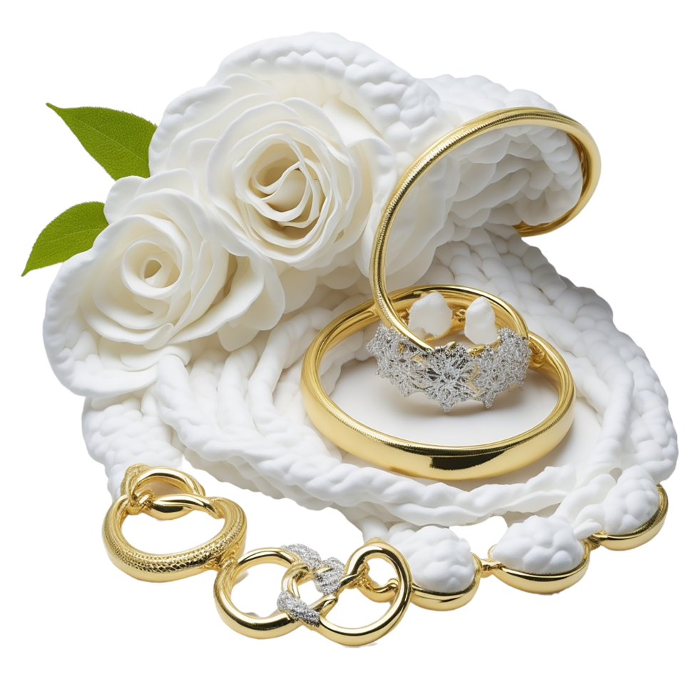 Casamento anel, Casamento decoração, casamento, jóias ouro, casado, amor anel, Casamento anel com flor, ai gerado png