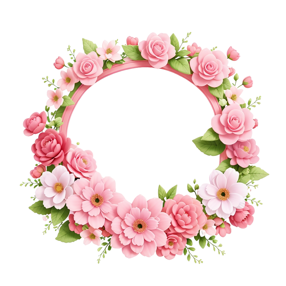 Watercolor Floral Design With Rounded Frame, Watercolor Flower,Bouquet,  watercolor bouquet Flower, wedding flower, Watercolor flower Arrangement,  Botanical Flower, Watercolor Decoration, Ai Generated 26803102 PNG