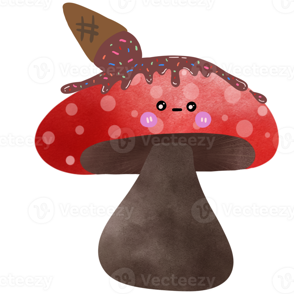 Mushroom red color so cute and minimal png
