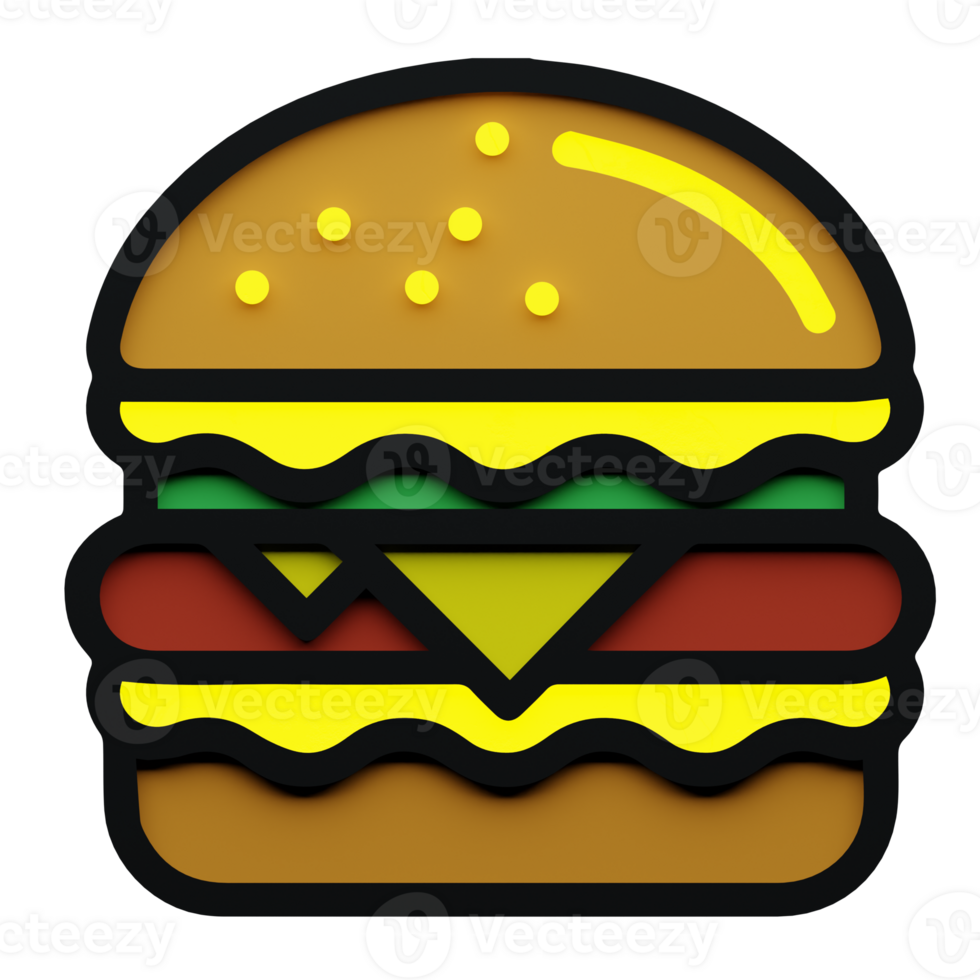 Burger 3D icon png