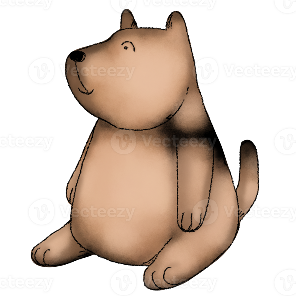 Little dog cartoon hand drawing png