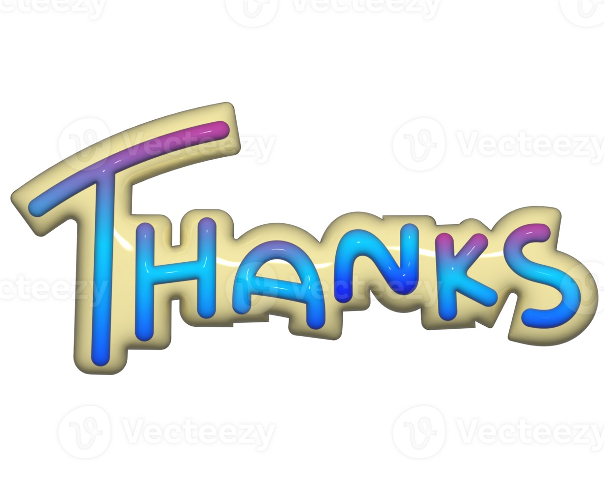 Thanks glossy 3d png