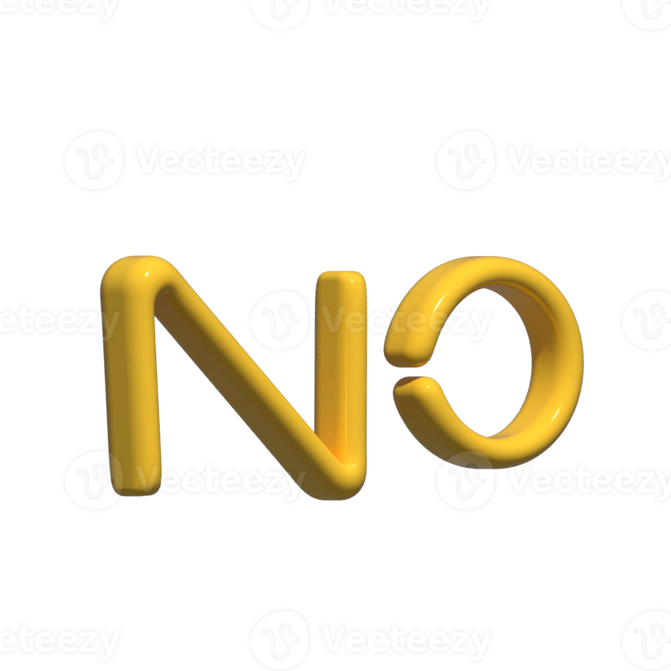No yellow glossy 3d png