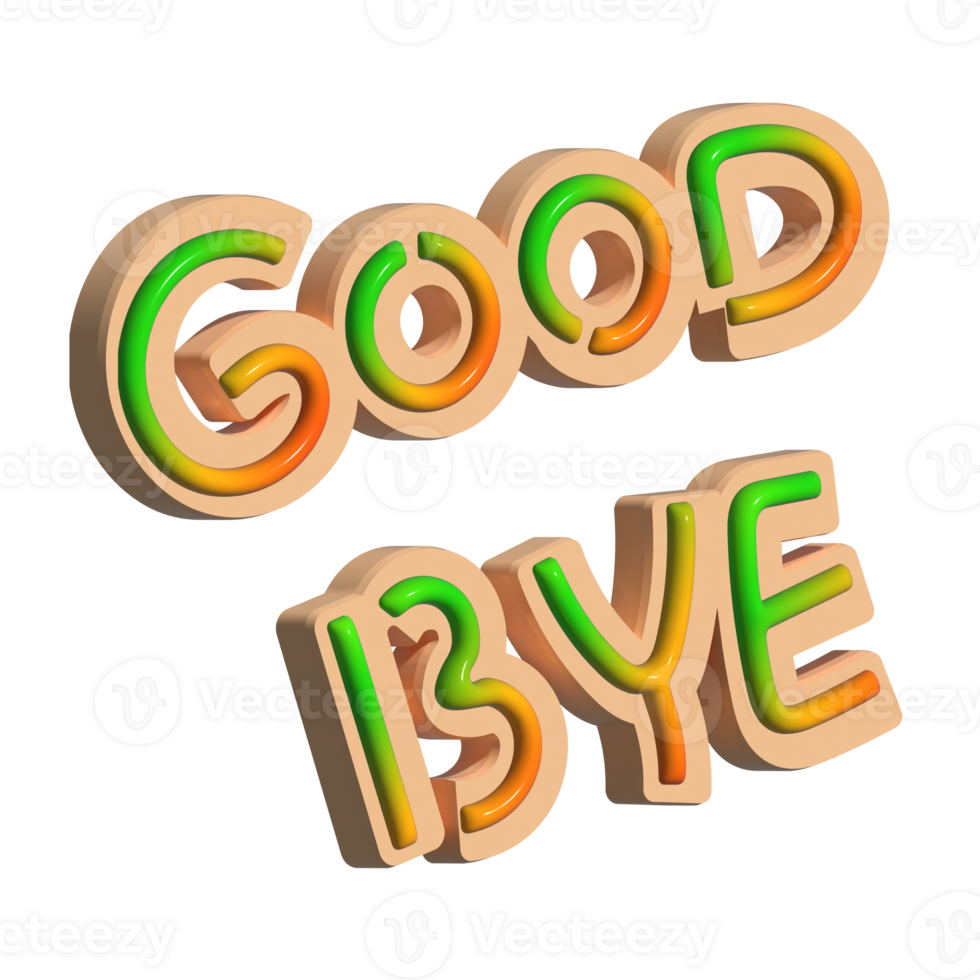 Good bye colors glossy 3d png