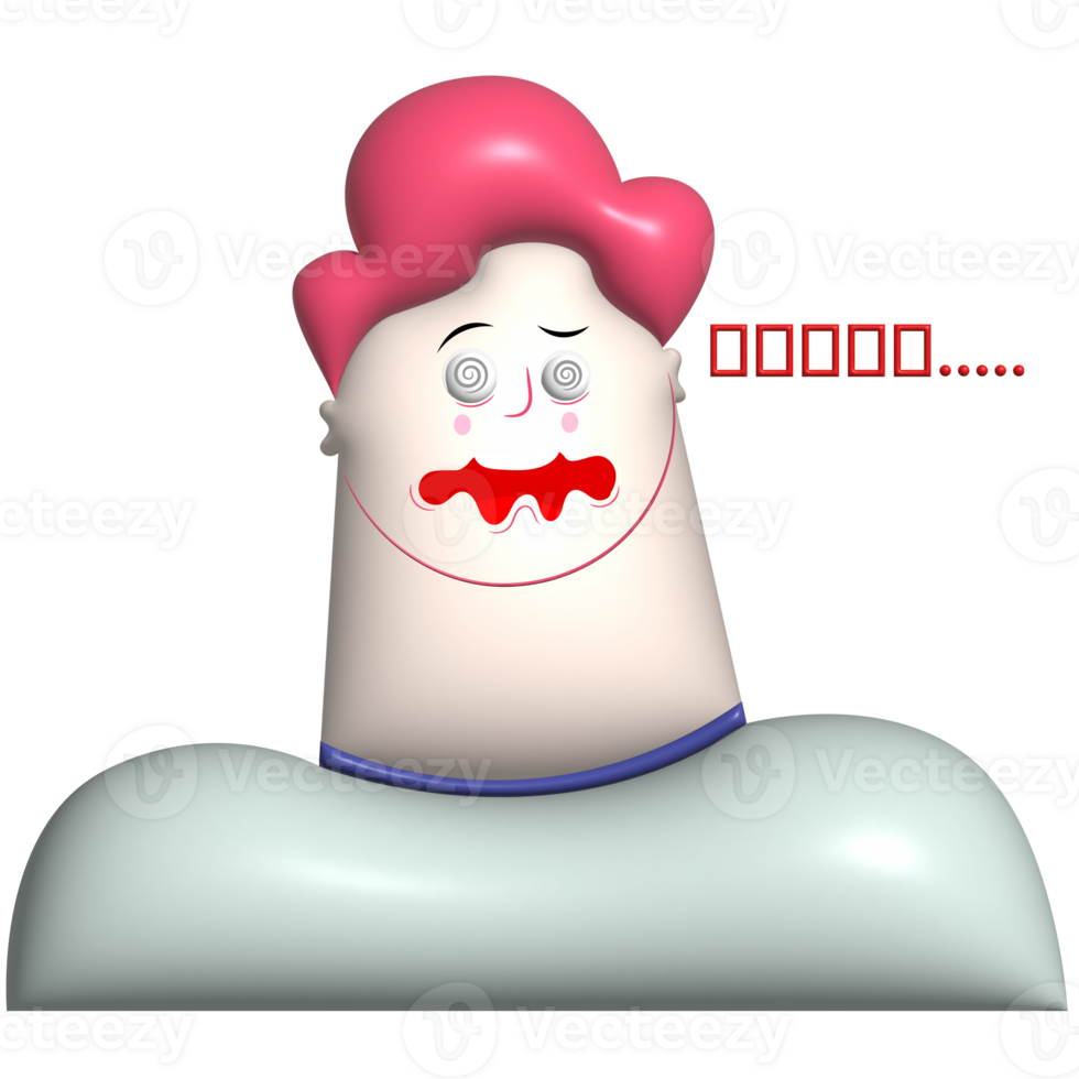 I've no idea cartoon man 3d png