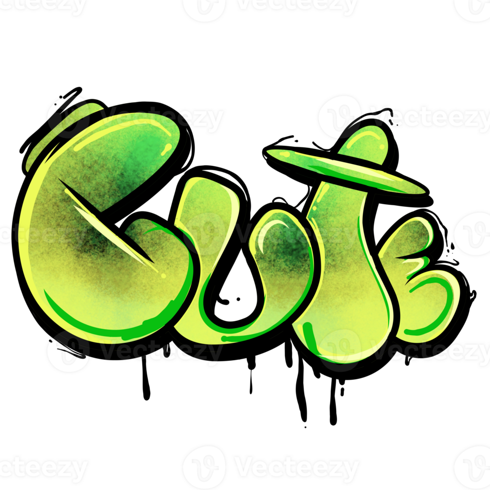 Glossy green cute png