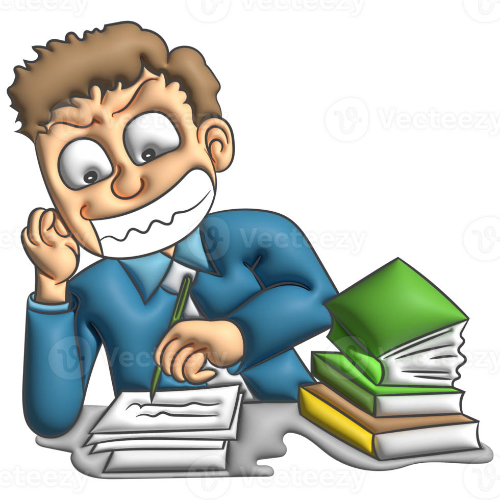 I am very busy cartoon 3d png