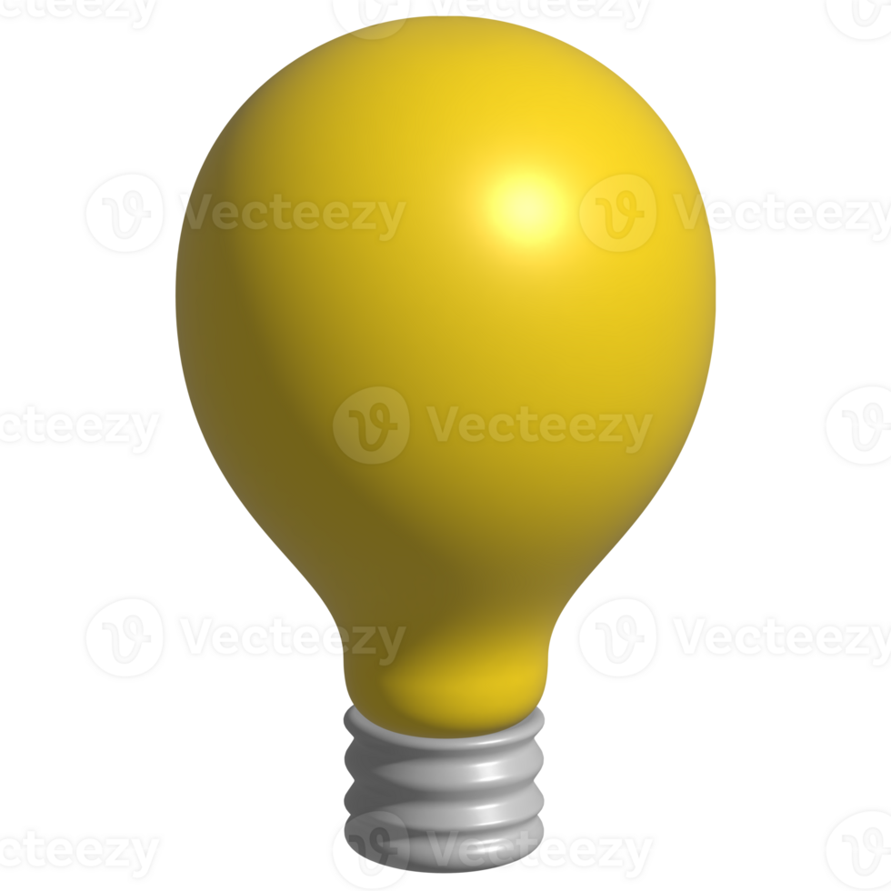 Yellow light bulb 3d 26803627 PNG