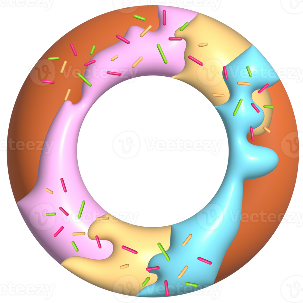 Donut bakery colors 3d png