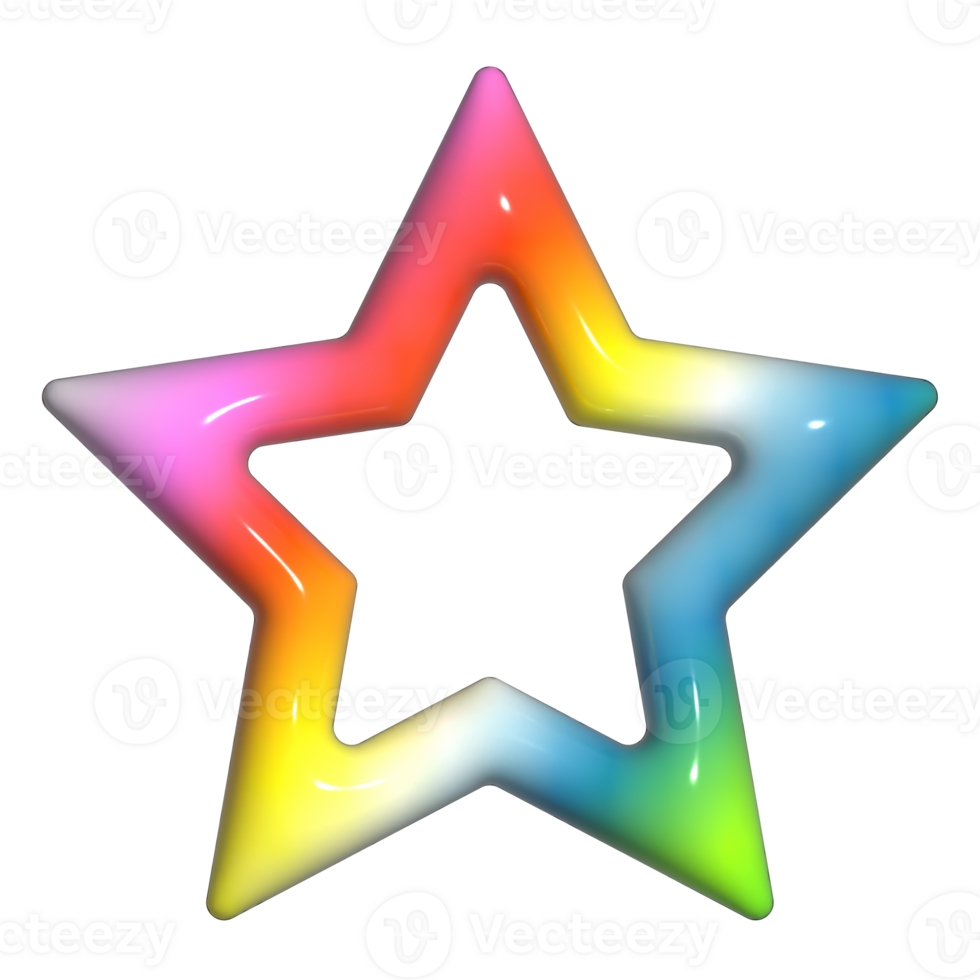 bunt Star gestalten 3d png