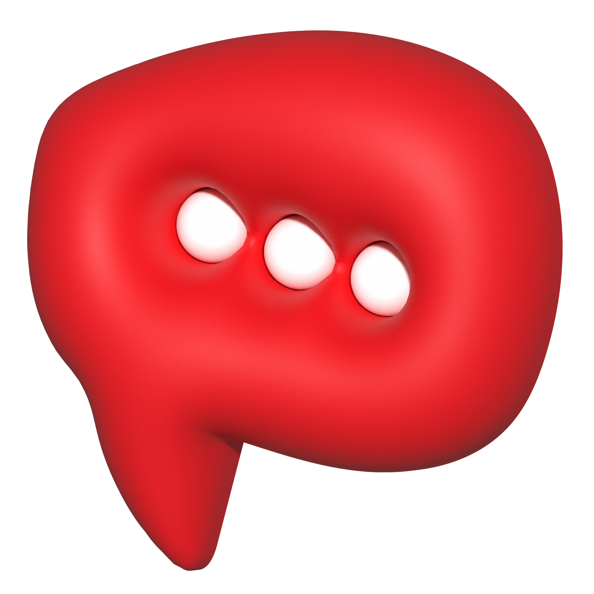 Blank on red speech bubble 3d 26803666 PNG