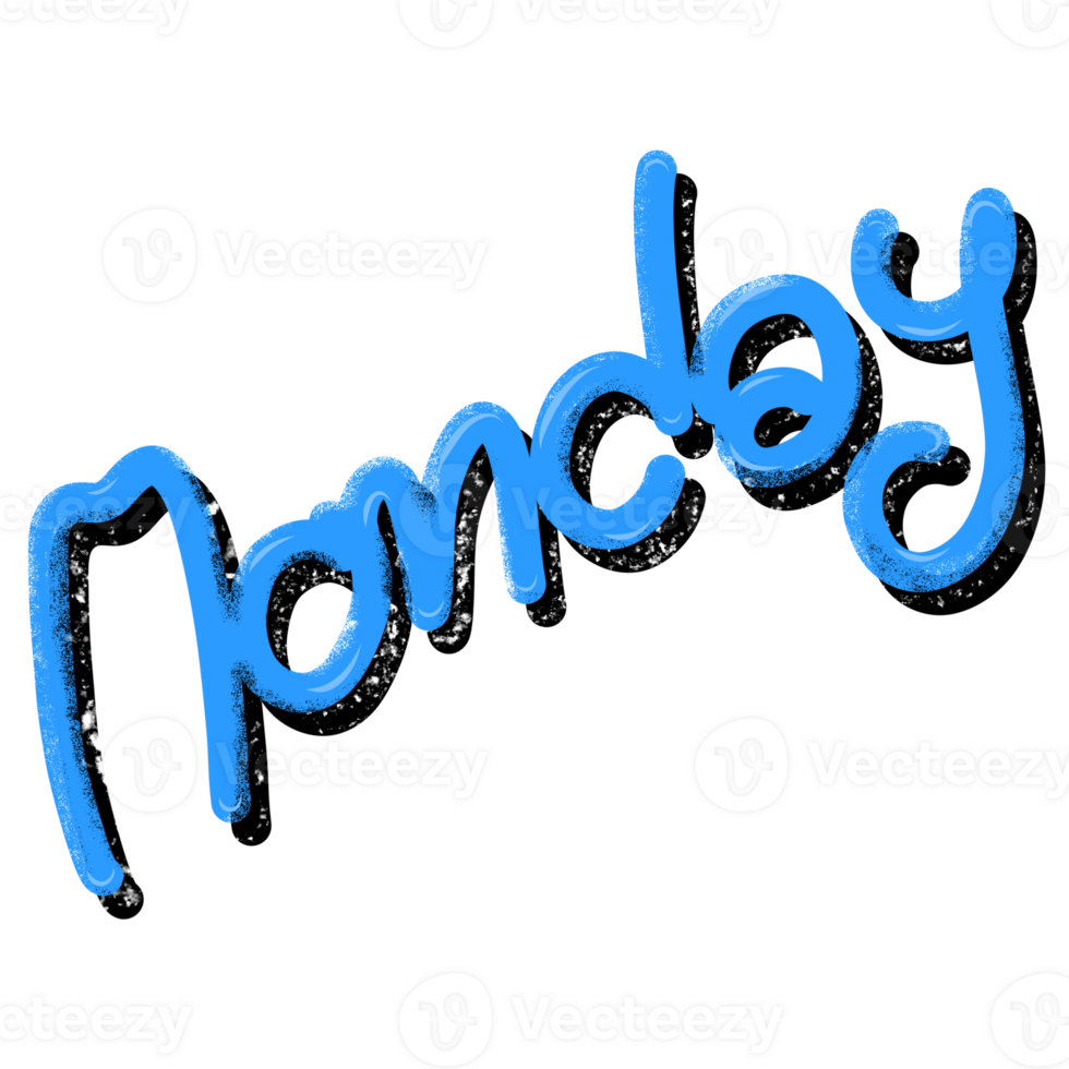 Monday blue colors art drawing png