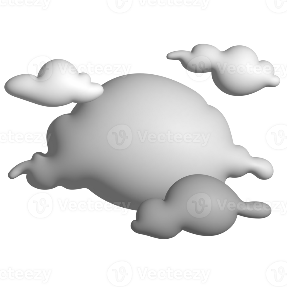 Cloudy nature cartoon 3d png