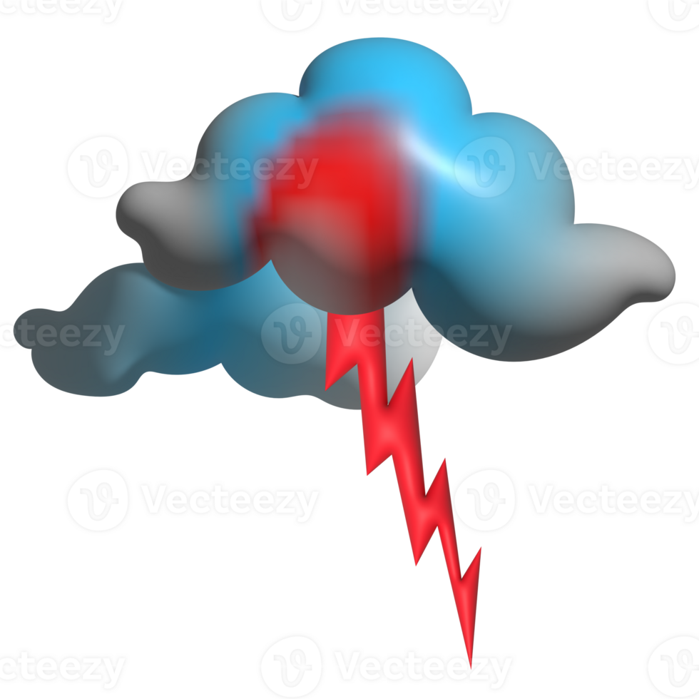 Cloud and hit of lightning png